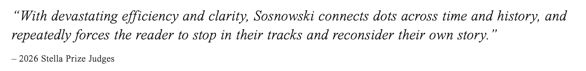 2026 Stella Prize judges quote